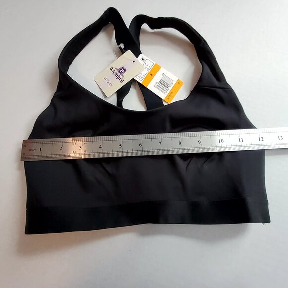 B.TemptD Sport Black Racerback Sports Bra Size Small Nylon/Spandex Blend - Picture 3 of 9